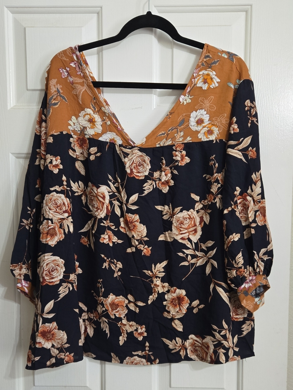 Ces Femme Floral Top in Navy, Mustard, and Blush